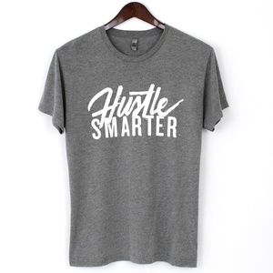 Hustle Smarter Crewneck T-shirt Gray Large